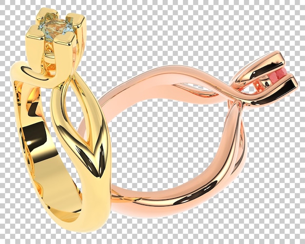 Gold ring on transparent background 3d rendering illustration