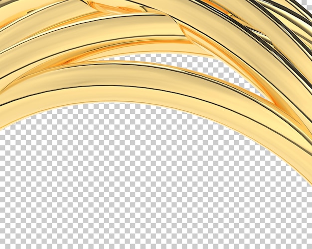 PSD gold ring on transparent background 3d rendering illustration