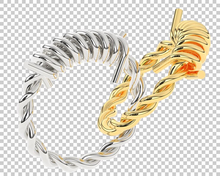 PSD gold ring on transparent background 3d rendering illustration