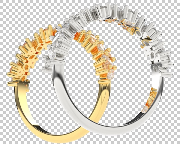 Gold ring on transparent background 3d rendering illustration