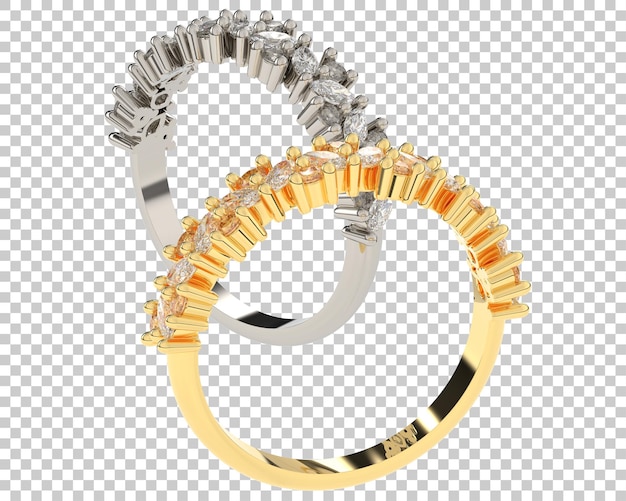 Gold ring on transparent background 3d rendering illustration