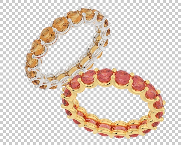 Gold ring on transparent background 3d rendering illustration