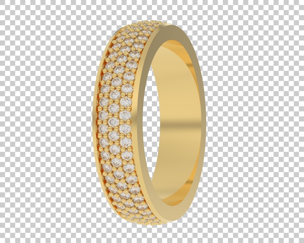 Anello d'oro su sfondo trasparente 3d rendering illustrazione