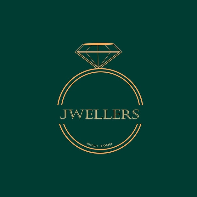 PSD a gold ring with a diamond logo for jwellery store