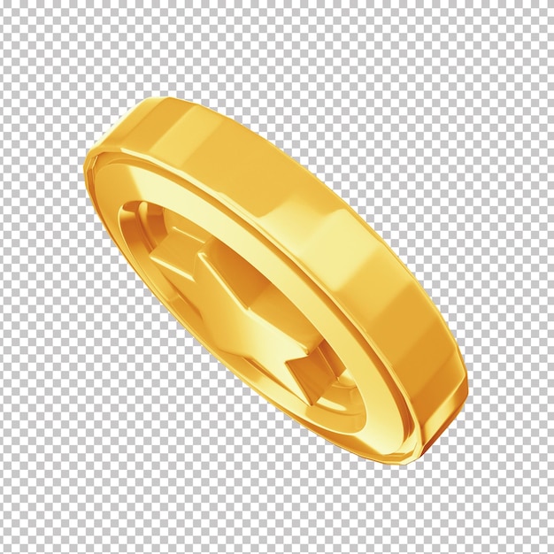 PSD a gold ring with a symbol of dc comics on it.