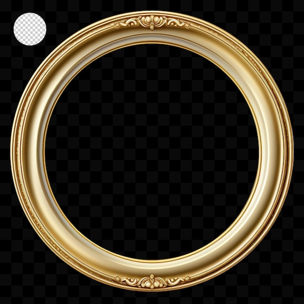 Gold round frame