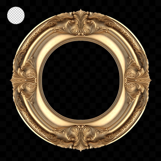 PSD gold round frame