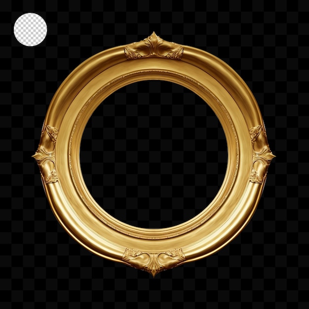 Gold round frame