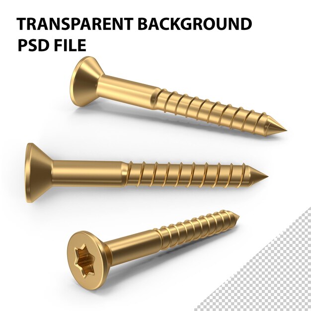 PSD gold screw png