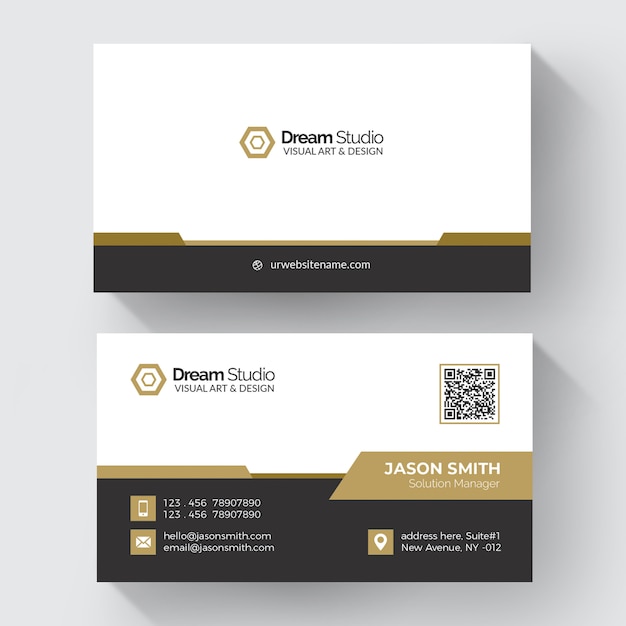 gold shape visit card
