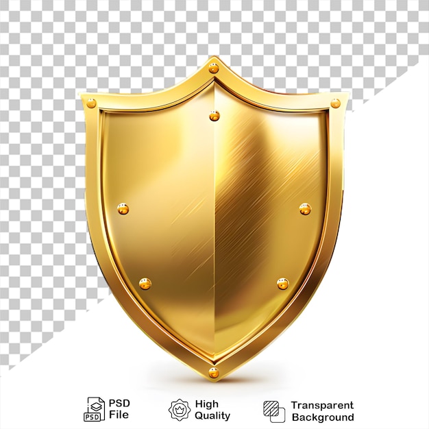 PSD a gold shield on transparent background with png file