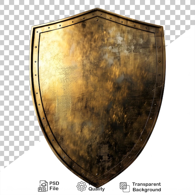 PSD a gold shield on transparent background with png file