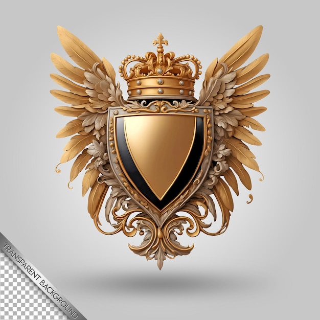 PSD a gold shield with a gold crown and a gold crown