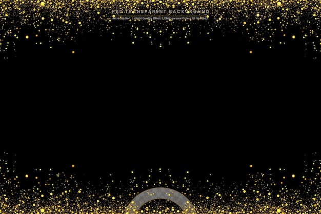 Gold shiny holiday flying glitter on black background