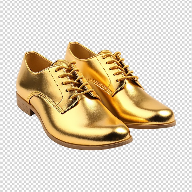 PSD a gold shoe isolated on transparent background png