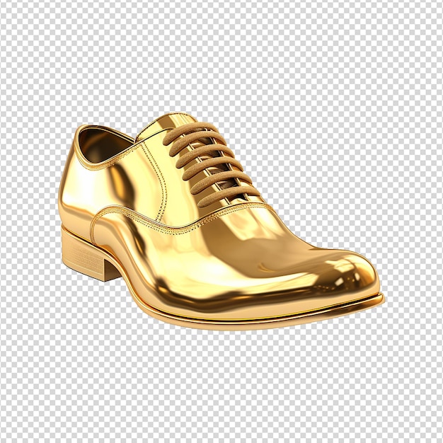 PSD a gold shoe isolated on transparent background png