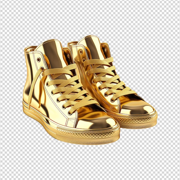 PSD a gold shoe isolated on transparent background png