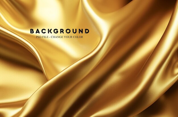 PSD a gold silk background with smooth lines loose and fluid forms labor wave vibrant and bold luminous