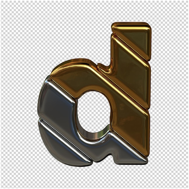 Gold and silver letter 3d rendering