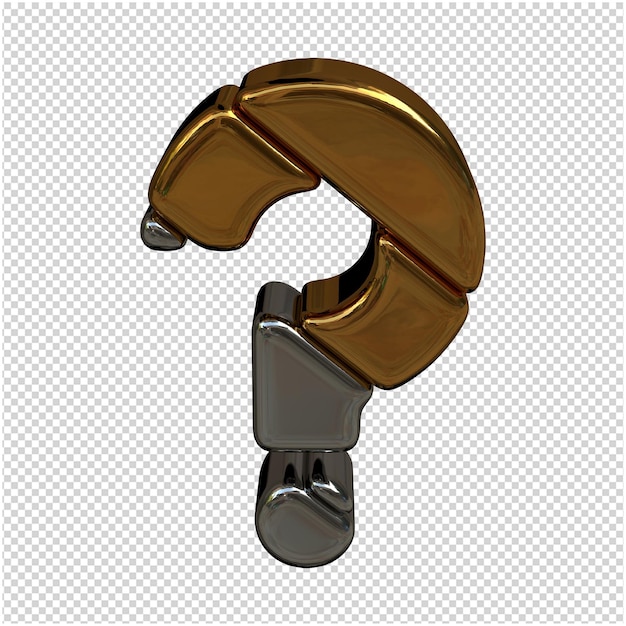 Gold and silver symbol 3d rendering