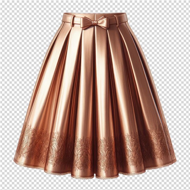 A gold skirt with a bow on it