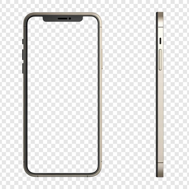 PSD gold smartphone with front and side view