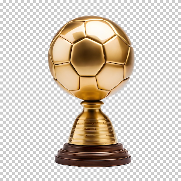 Trofeo d'oro di calcio png isolato su sfondo trasparente