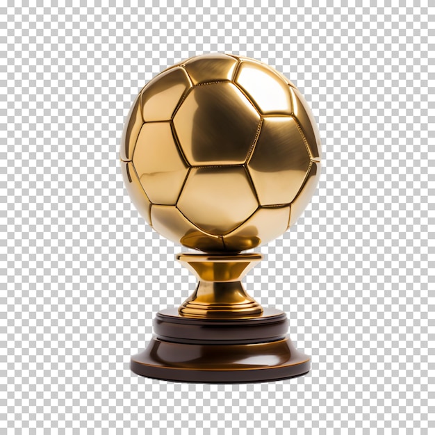 PSD gold soccer trophy png isolated on transparent background