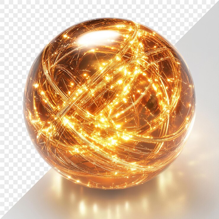 PSD a gold sphere with the word light on it