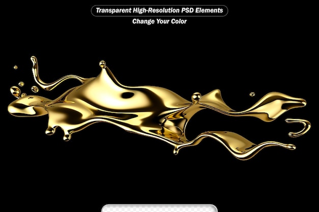 PSD gold splash liquid black background