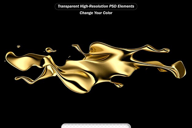 PSD gold splash liquid black background