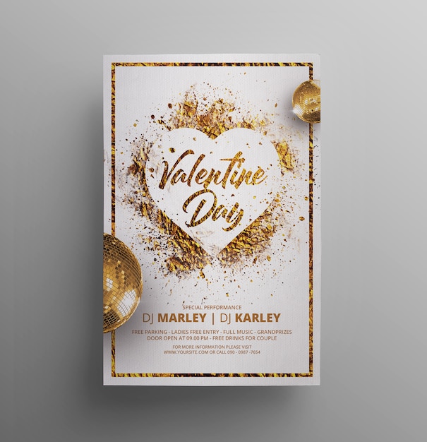 Oro splatter valentine flyer