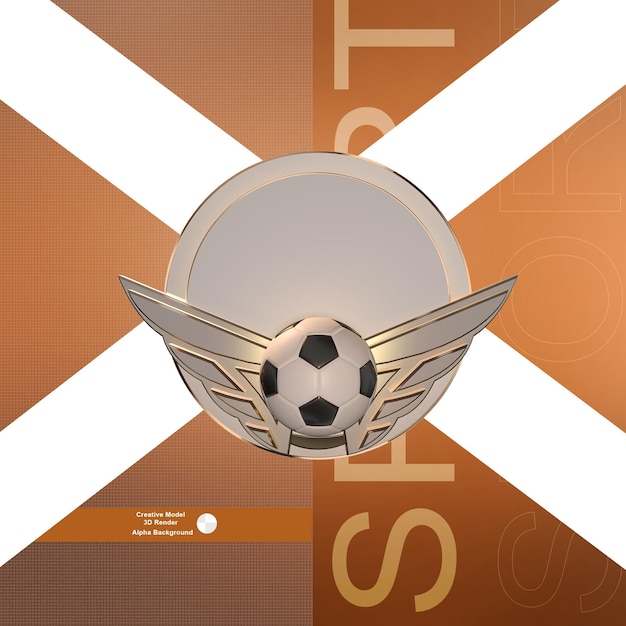 PSD gold sport badge 3d render