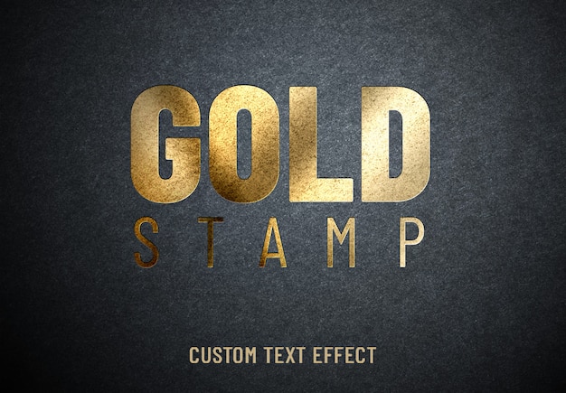 Gold stamp custom text effect