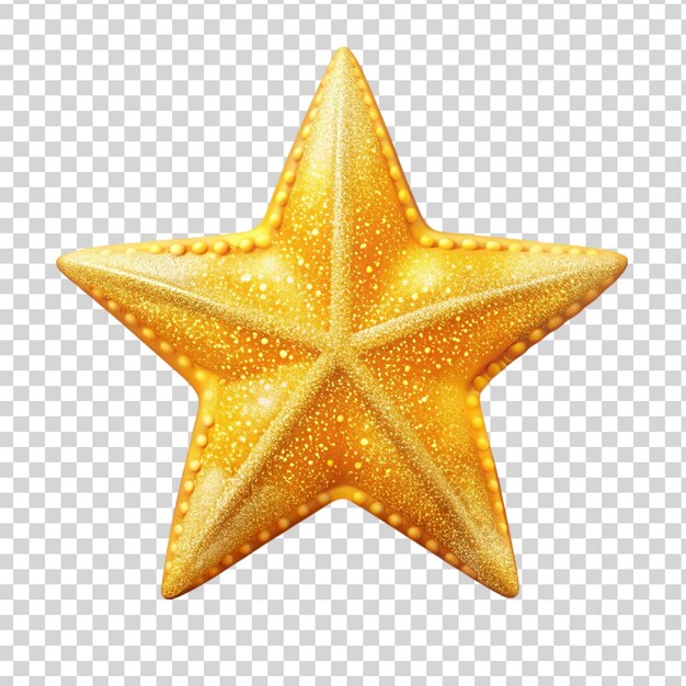 PSD gold star isolated on transparent background