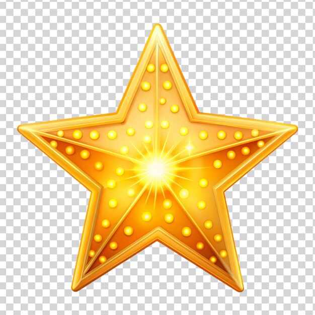 PSD gold star isolated on transparent background