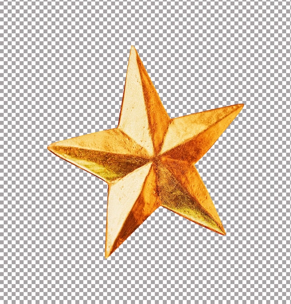 PSD gold star isolated on white