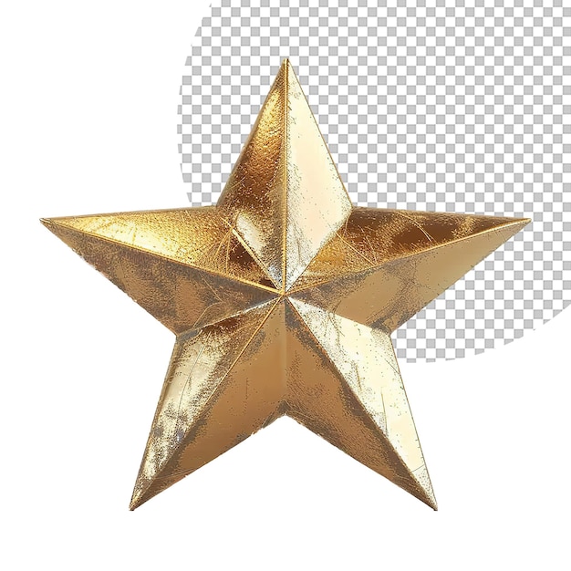 PSD a gold star that is on a transparent background