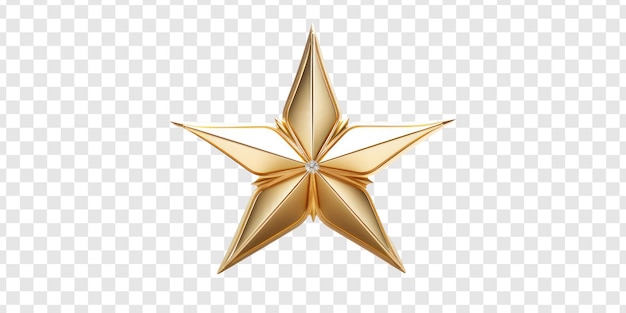 PSD gold star on transparency background psd