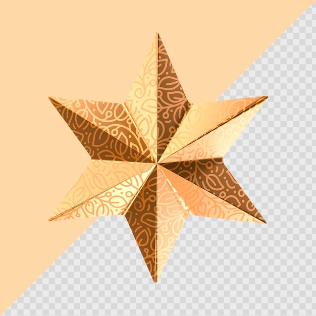 PSD gold star with isolated texture