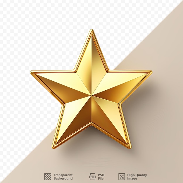 PSD a gold star with a white background and a black and white background.