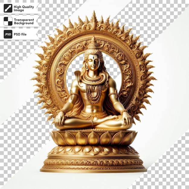 PSD una statua d'oro di un dio con un'immagine di un buddha su di esso