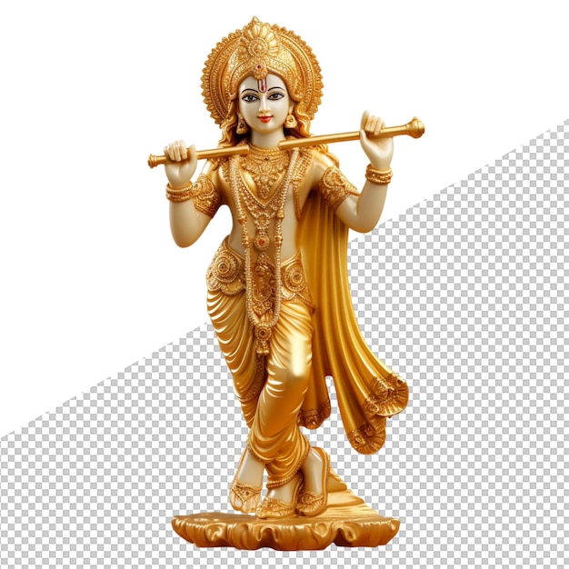 PSD a gold statue of an idol with a sword