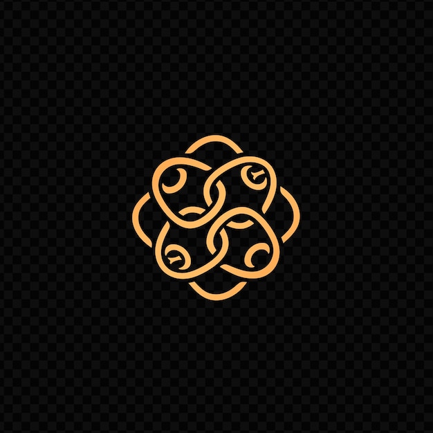 PSD gold symbol on a black background