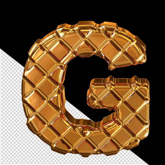 Simbolo d'oro fatto di rombi d'oro lettera g