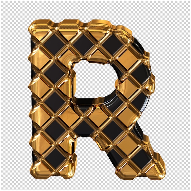 PSD gold symbol made of rhombuses letter r