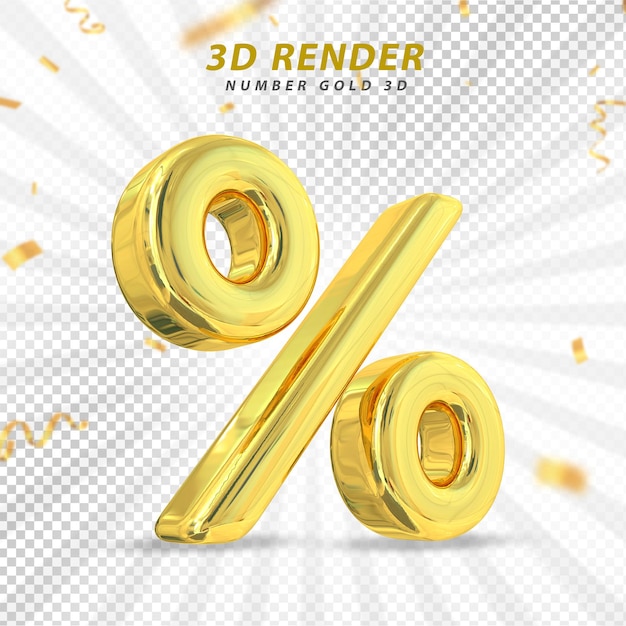 Gold symbol percentage luxury 3d