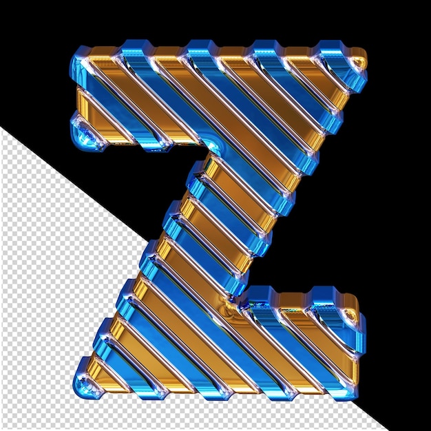 Gold symbol with blue diagonal straps letter z