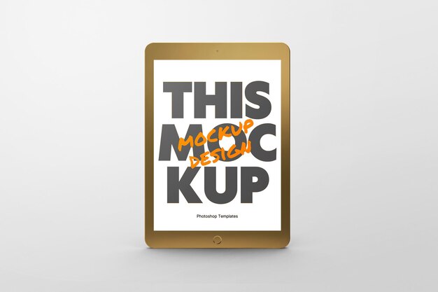 Gold Tablet Mockup Design