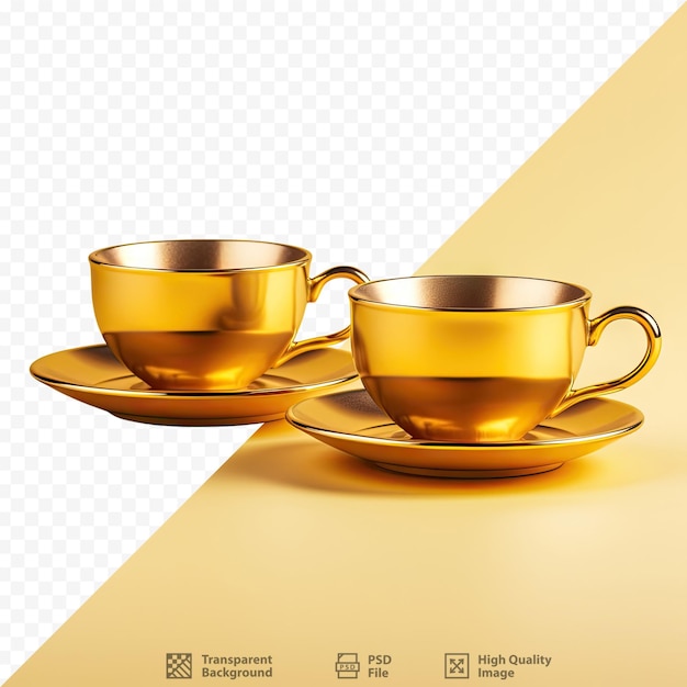 Gold tea cups from above